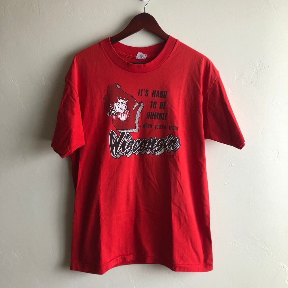 Vintage Wisconsin Badgers Red Short Sleeve T Shirt